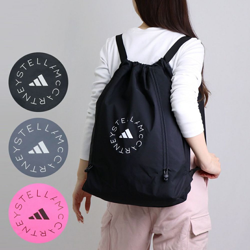 アディダスバイステラマッカートニー ADIDAS BY STELLA MCCARTNEY バックパック リュックサック ジムサック JJ4693 BLACK/WHITE