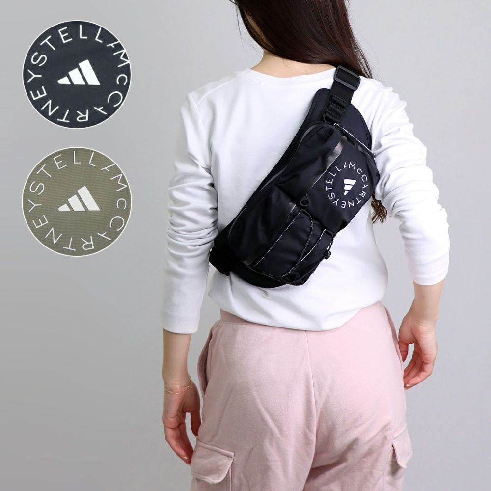 アディダスバイステラマッカートニー ADIDAS BY STELLA MCCARTNEY ウエストポーチ ボディバッグ バムバッグ IW1618 BLACK/WHITE