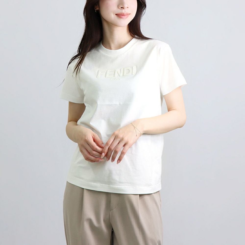 フェンディ FENDI キッズ 半袖Tシャツ 大人もOK　JUI1747AJ F0TU9 GESSO