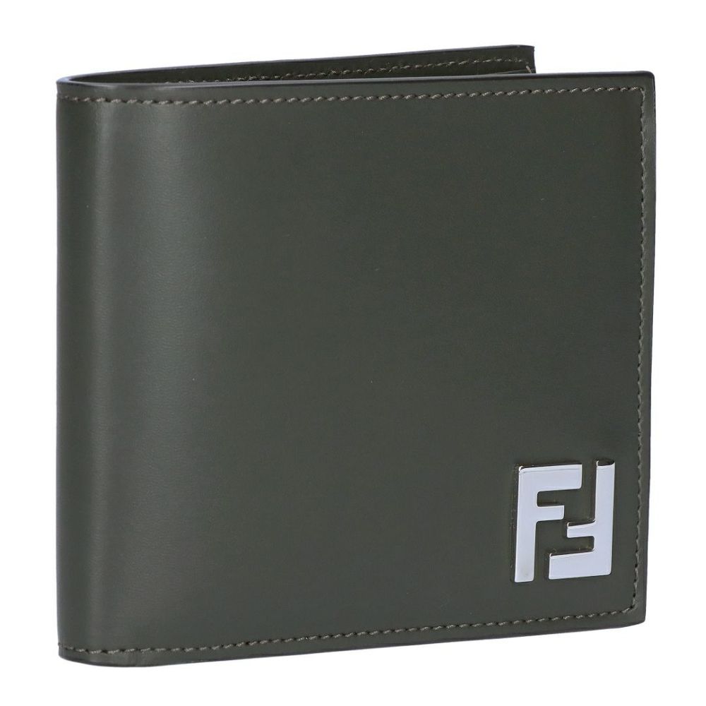 フェンディ FENDI メンズ 折財布 二つ折財布 小銭入れ無し 7M0356 AFF2 F1QCZ MILITARE+TBMR+P