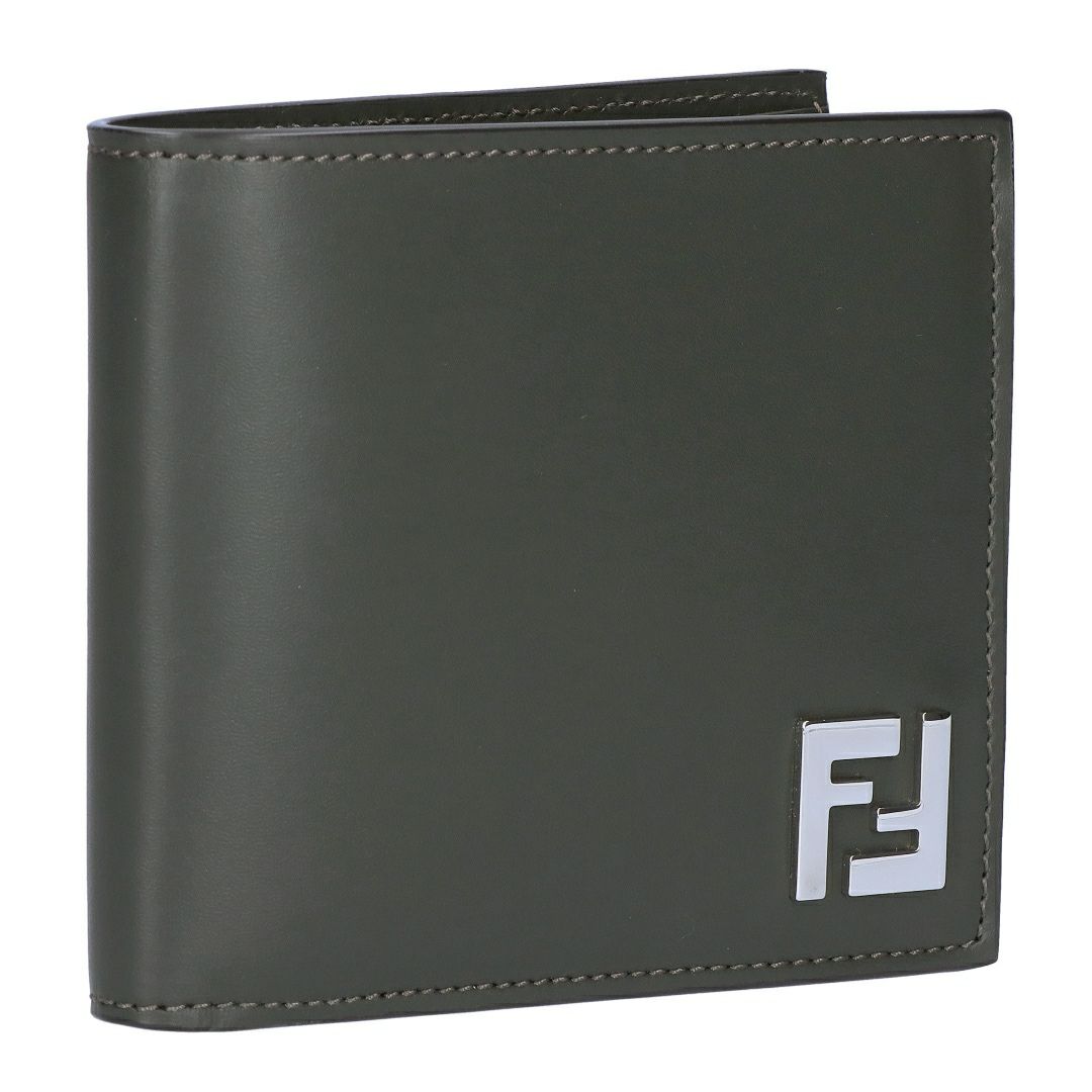 フェンディ FENDI メンズ 折財布 二つ折財布 小銭入れ無し 7M0356 AFF2 F1QCZ MILITARE+TBMR+P