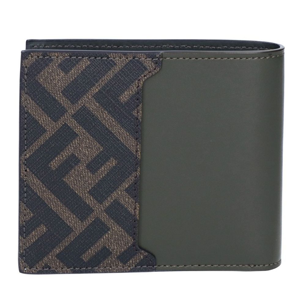 フェンディ FENDI メンズ 折財布 二つ折財布 小銭入れ無し 7M0356 AFF2 F1QCZ MILITARE+TBMR+P