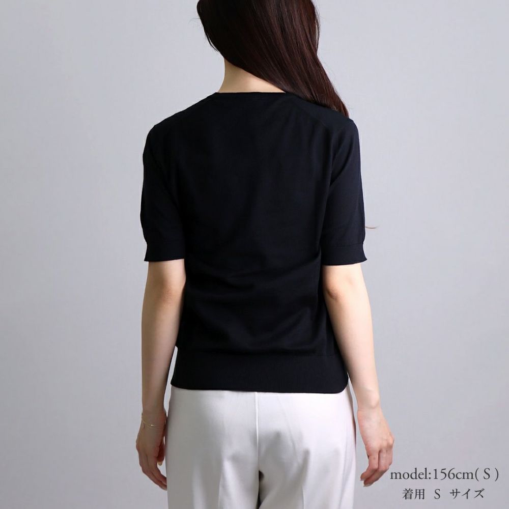 ジョンスメドレー JOHN SMEDLEY レディース 半袖ニット NELL SWETER RN SS シーアイランドコットン MODERN FIT 30G 30ゲージ