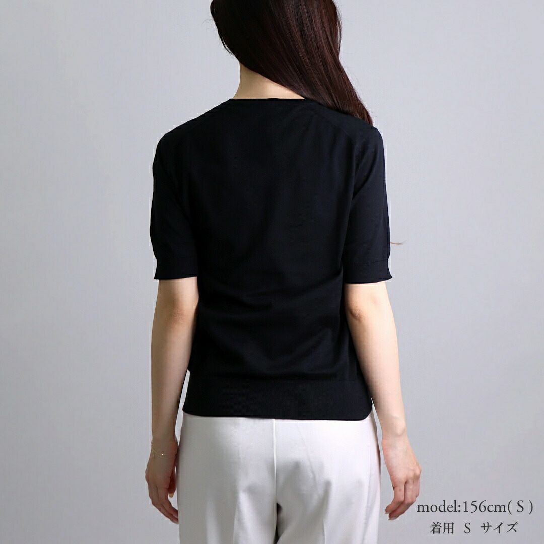 ジョンスメドレー JOHN SMEDLEY レディース 半袖ニット NELL SWETER RN SS シーアイランドコットン MODERN FIT 30G 30ゲージ