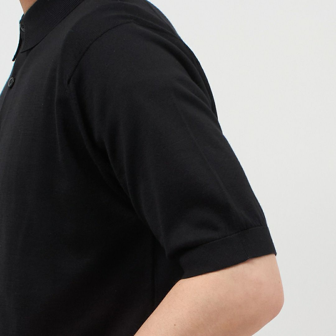 ジョンスメドレー JOHN SMEDLEY メンズ 半袖 ポロシャツ カットソー REID シーアイランドコットン MODERN FIT BLACK