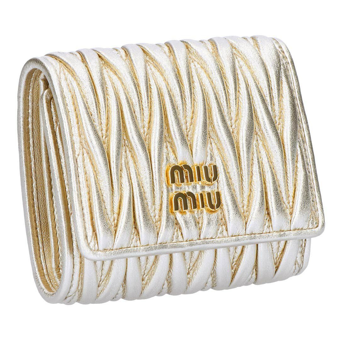 ミュウミュウ MIUMIU 折財布 三つ折り財布 MATELASSE マテラッセ マトラッセ 5MH033 AFPP F0846 PIRITE 【お取り寄せ】
