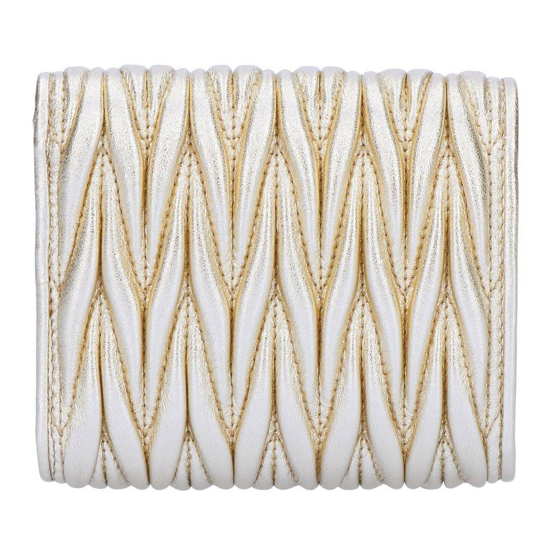 ミュウミュウ MIUMIU 折財布 三つ折り財布 MATELASSE マテラッセ マトラッセ 5MH033 AFPP F0846 PIRITE 【お取り寄せ】