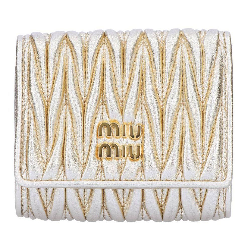 ミュウミュウ MIUMIU 折財布 三つ折り財布 MATELASSE マテラッセ マトラッセ 5MH033 AFPP F0846 PIRITE 【お取り寄せ】