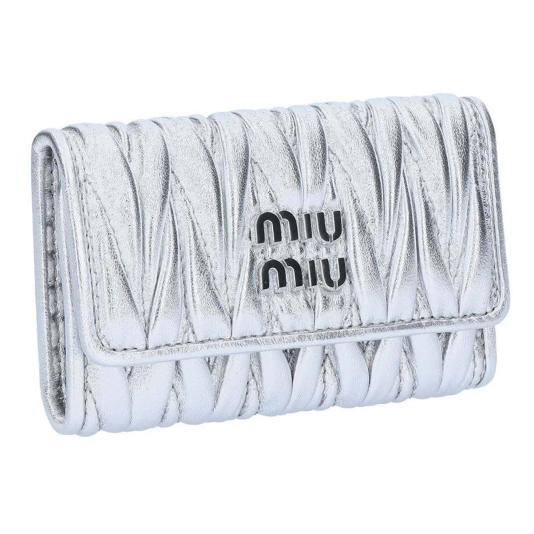 ミュウミュウ MIUMIU キーケース MATELASSE マテラッセ マトラッセ 5PG004 AFPP F0118 ARGENTO 【お取り寄せ】