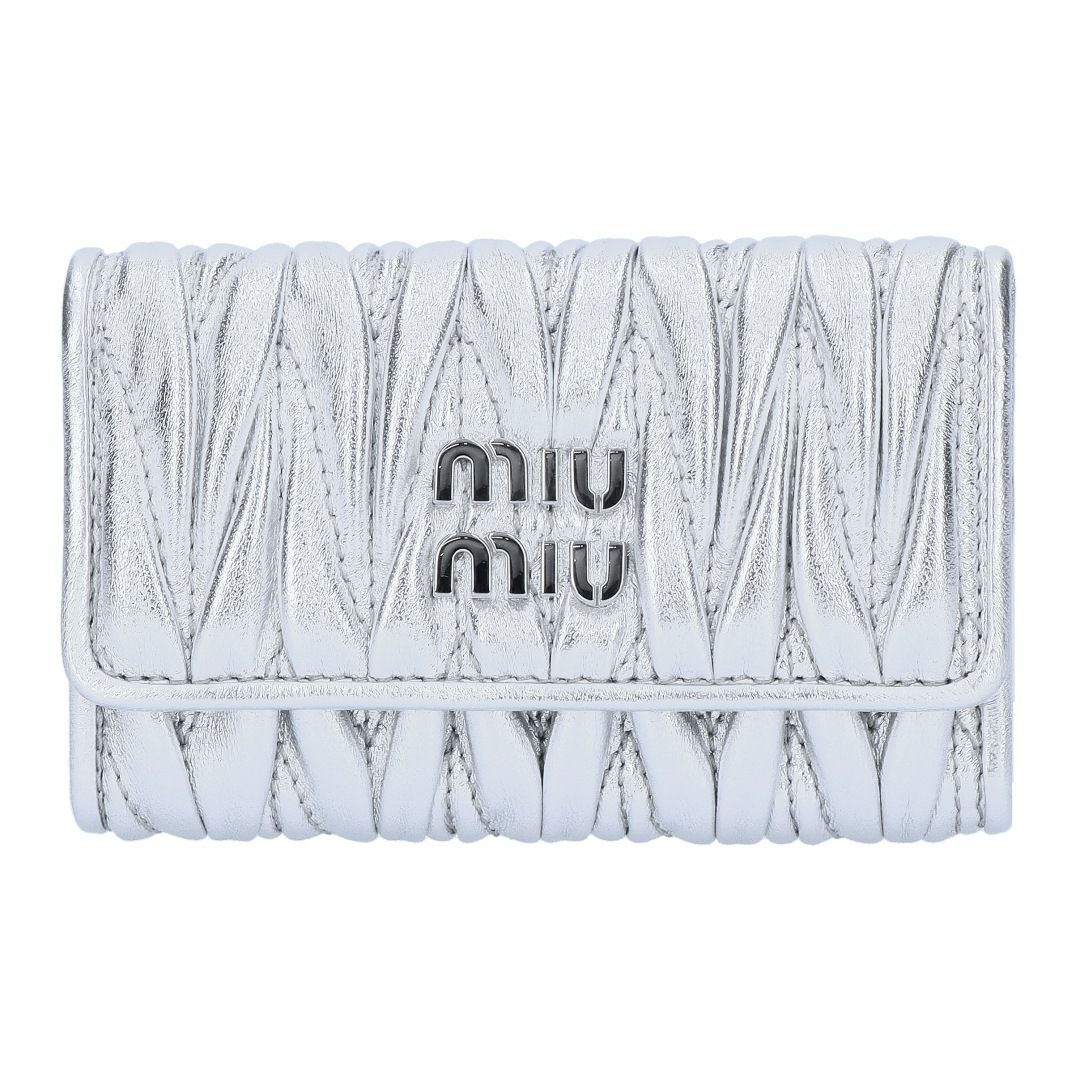 ミュウミュウ MIUMIU キーケース MATELASSE マテラッセ マトラッセ 5PG004 AFPP F0118 ARGENTO 【お取り寄せ】