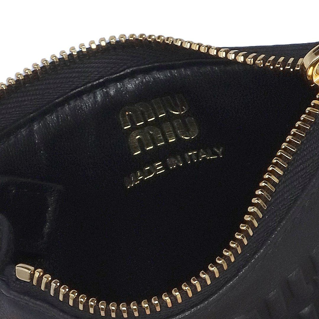 ミュウミュウ MIUMIU コインケース 小銭入れ 5MC93M AEFX F0002 NERO ブラック フラグメントケース 【お取り寄せ】
