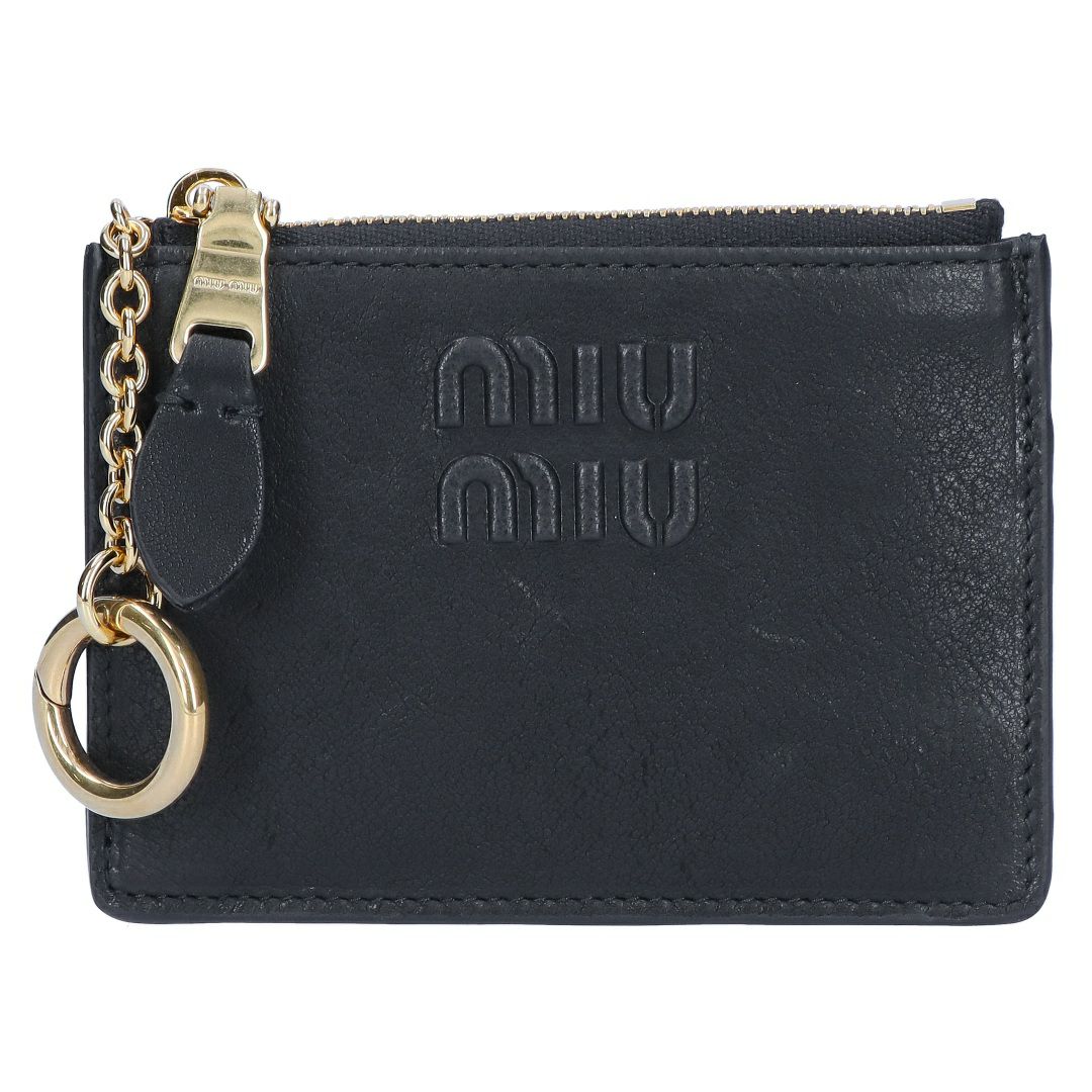 ミュウミュウ MIUMIU コインケース 小銭入れ 5MC93M AEFX F0002 NERO ブラック フラグメントケース 【お取り寄せ】