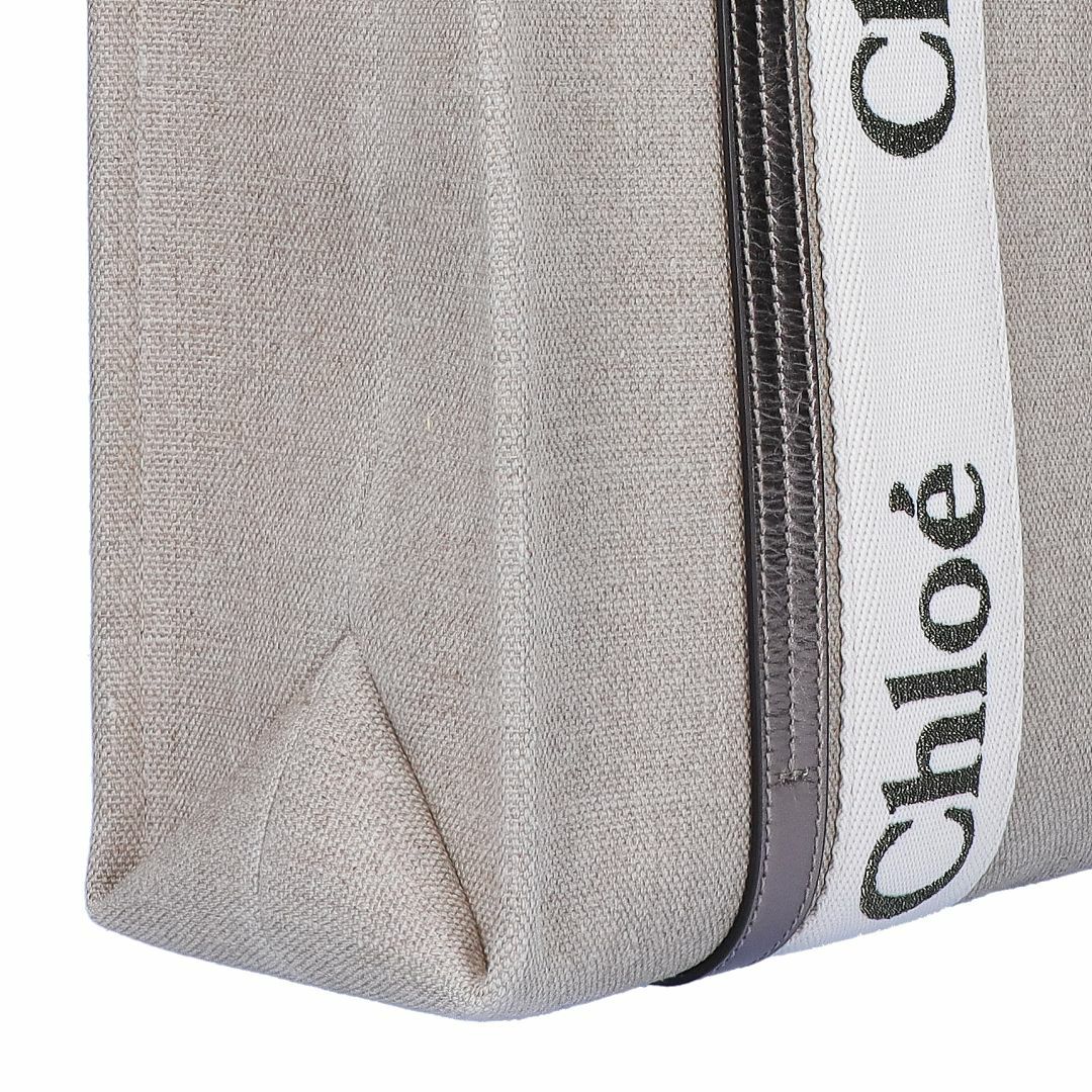 クロエ CHLOE トートバッグ WOODY ウッディ MEDIUMミディアム CHC25SS383 O81 074 SHINY GREY