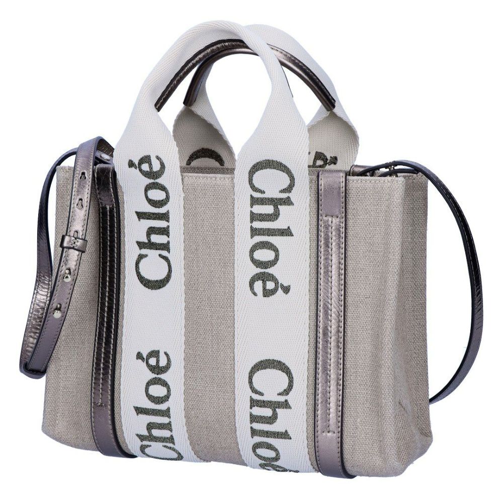 クロエ CHLOE 2WAYバッグ WOODY SMALL ウッディ スモール CHC25SS397 O81 074 SHINY GREY