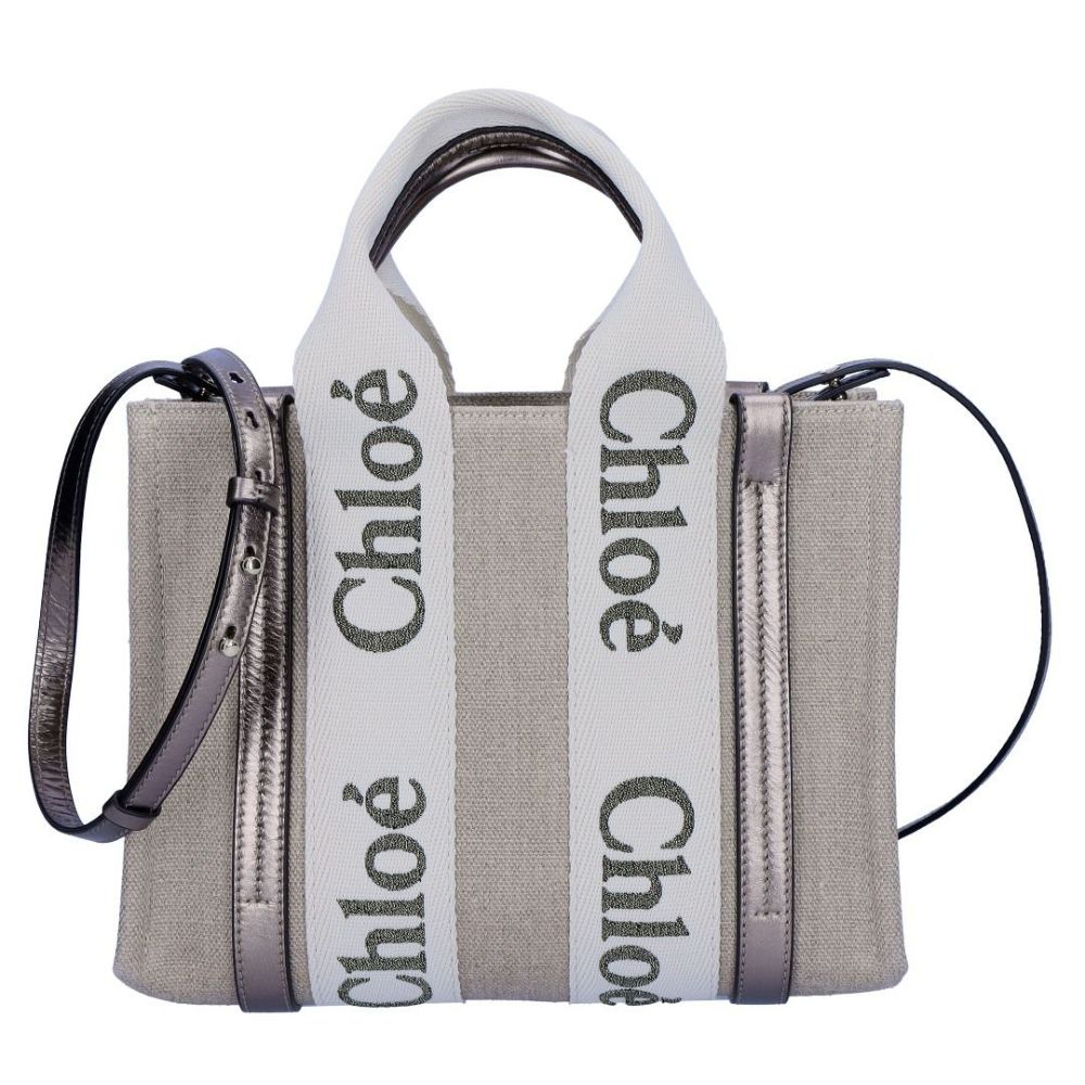 クロエ CHLOE 2WAYバッグ WOODY SMALL ウッディ スモール CHC25SS397 O81 074 SHINY GREY