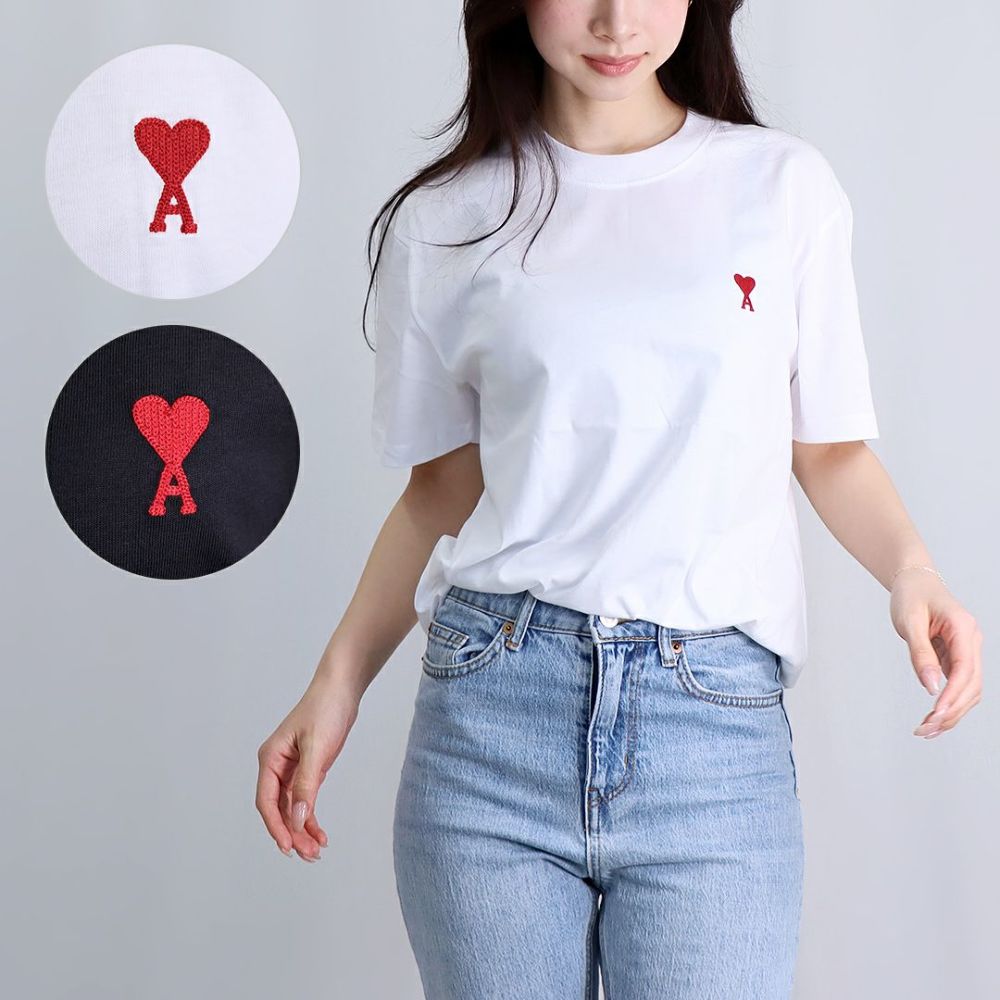 アミパリス AMI PARIS ユニセックス メンズ レディース 半袖Tシャツ RED AMI DE COEUR BFUTS035.724