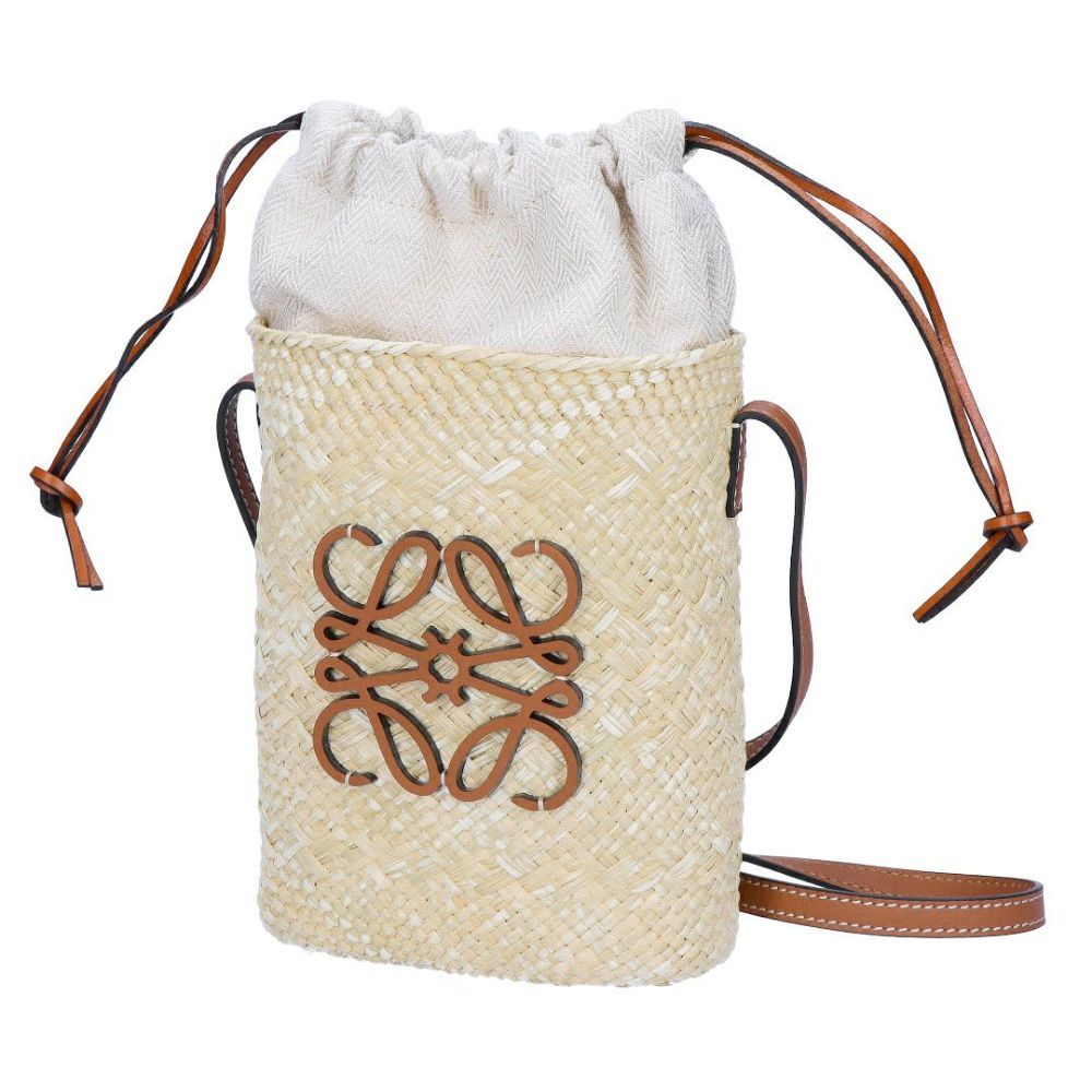 ロエベ LOEWE ショルダーバッグ  かごバッグ アナグラムスクエアポケット C630G35X05 2435 NATURAL/TAN