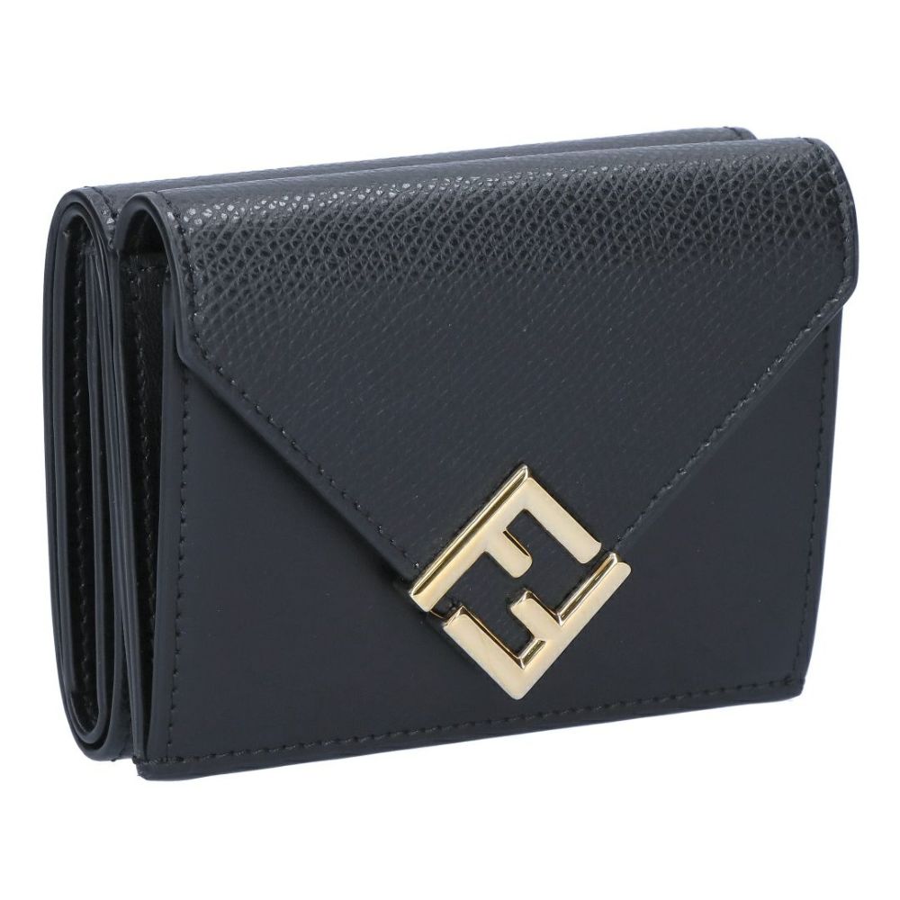 フェンディ FENDI 折財布 三つ折り財布 FFダイヤモンド 8M0480 ALV4 F0KUR NERO+ORO SOFT 【お取り寄せ】
