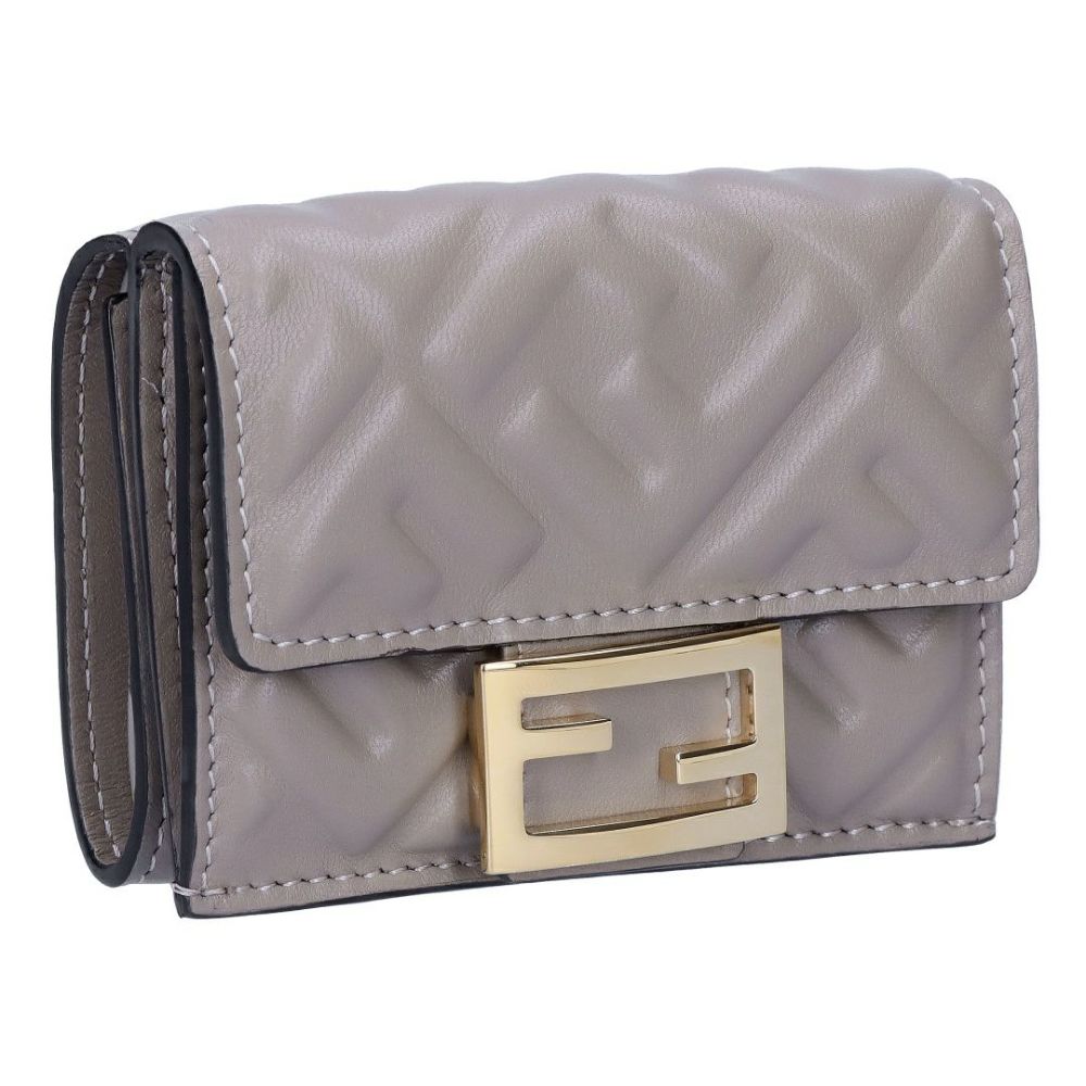 フェンディ FENDI 折財布 三つ折り財布 BAGUETTE バゲット 8M0395 AAJD F0E65 FFモチーフ マイクロ EMBOSSED TORTORA+OS 【お取り寄せ】