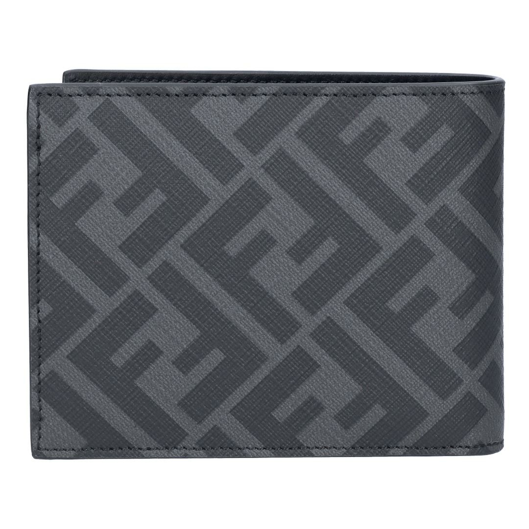 フェンディ FENDI メンズ 折財布 二つ折財布 小銭入れ付き 7M0001 A9XS F0R2A VIT CENTURY NERO SUNFL 【お取り寄せ】