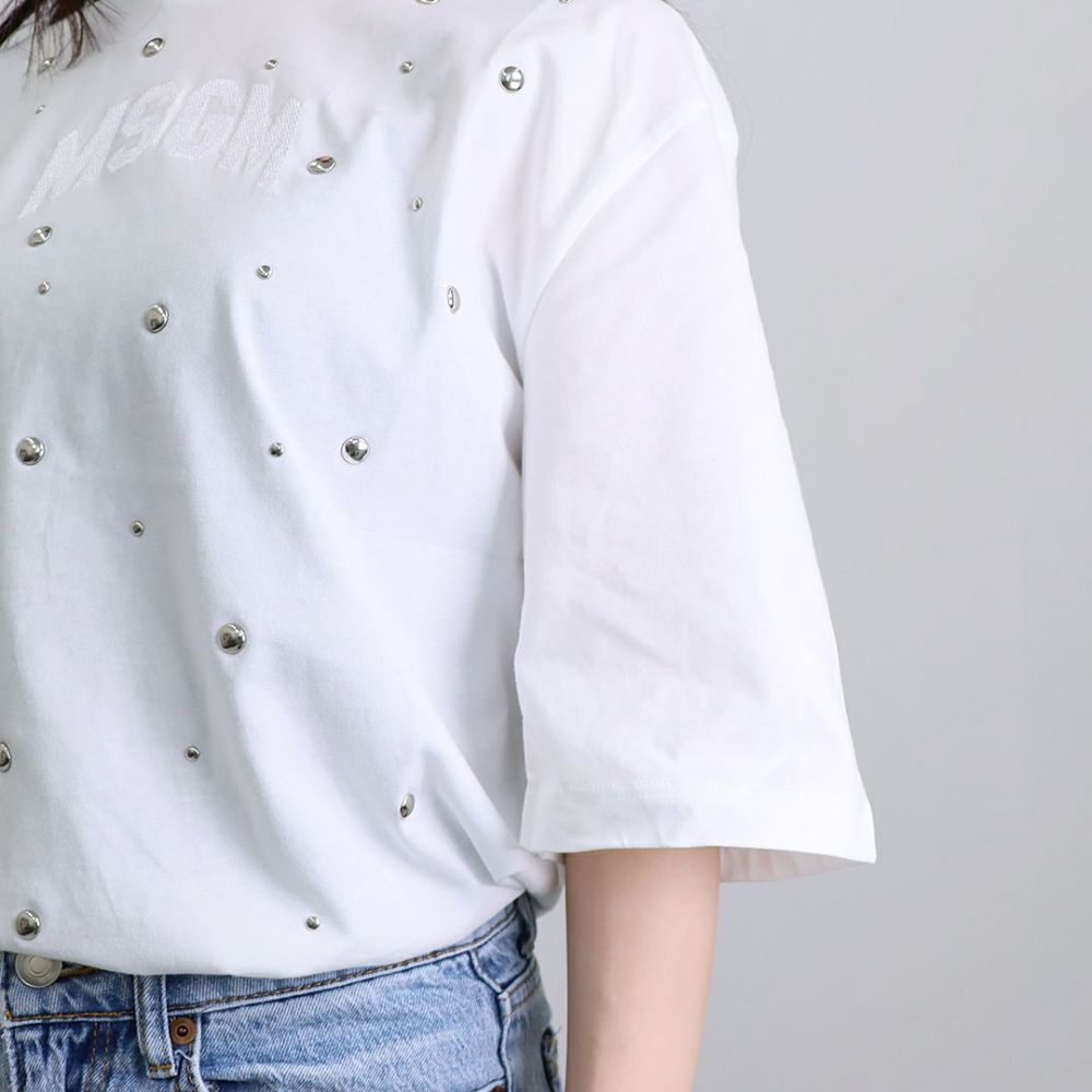 エムエスジーエム MSGM キッズ レディース 半袖Tシャツ S5MSJGTH215 STUDDED JERSEY OVER T-SHIRT GIRL