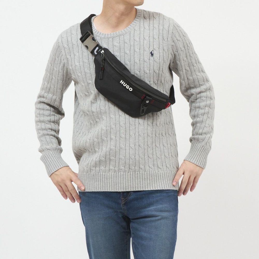 ヒューゴボス HUGO BOSS ウエストバッグ ベルトバッグ HUGO RED 50536023 001 BLACK
