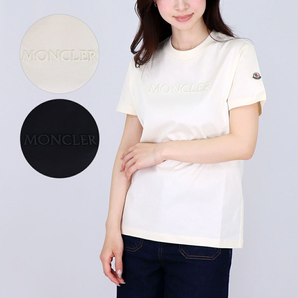 モンクレール MONCLER レディース ロゴ刺繍 Tシャツ 8C000 08 89AUO