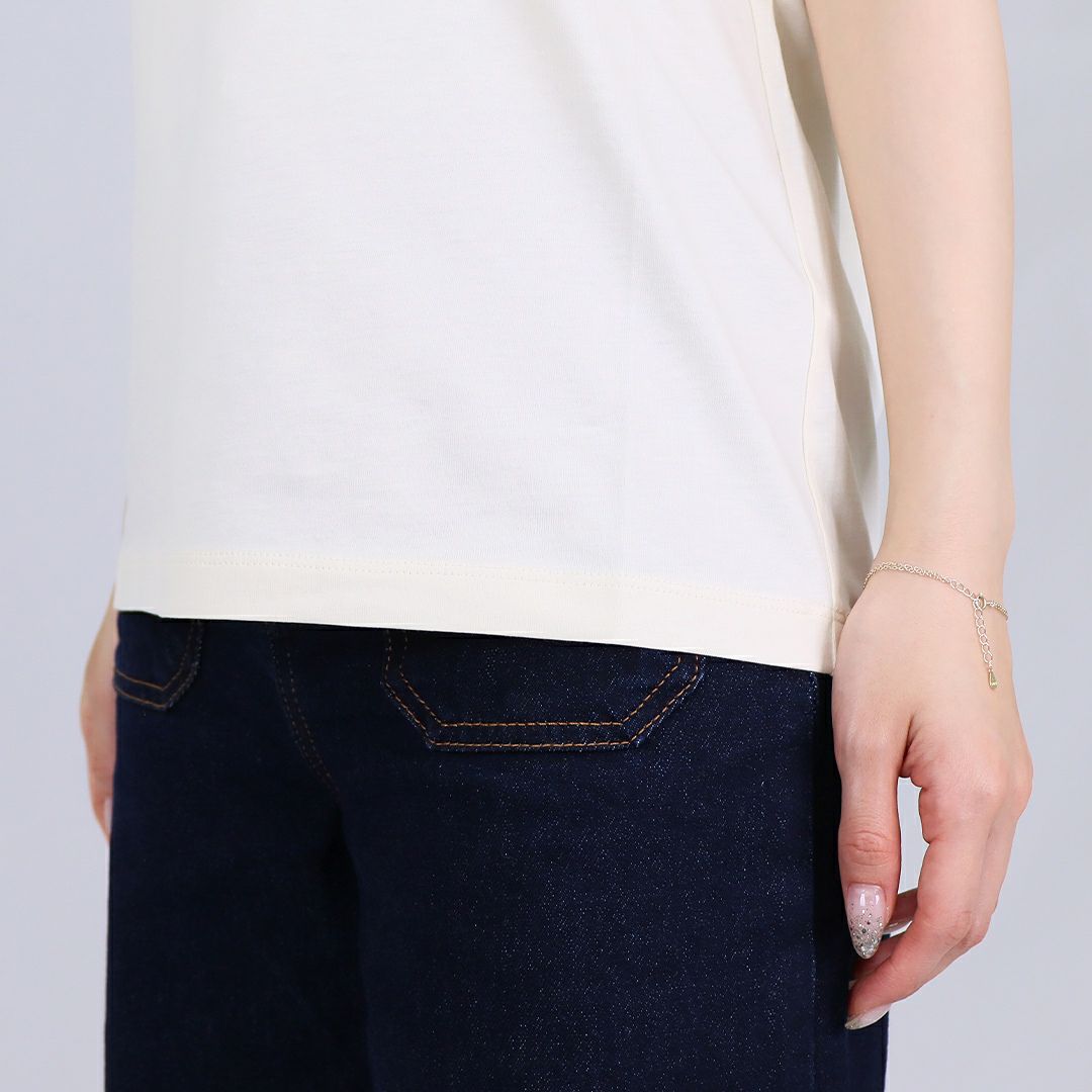 モンクレール MONCLER レディース ロゴ刺繍 Tシャツ 8C000 08 89AUO