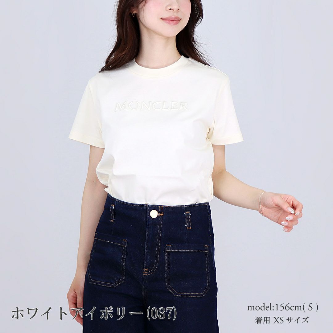モンクレール MONCLER レディース ロゴ刺繍 Tシャツ 8C000 08 89AUO