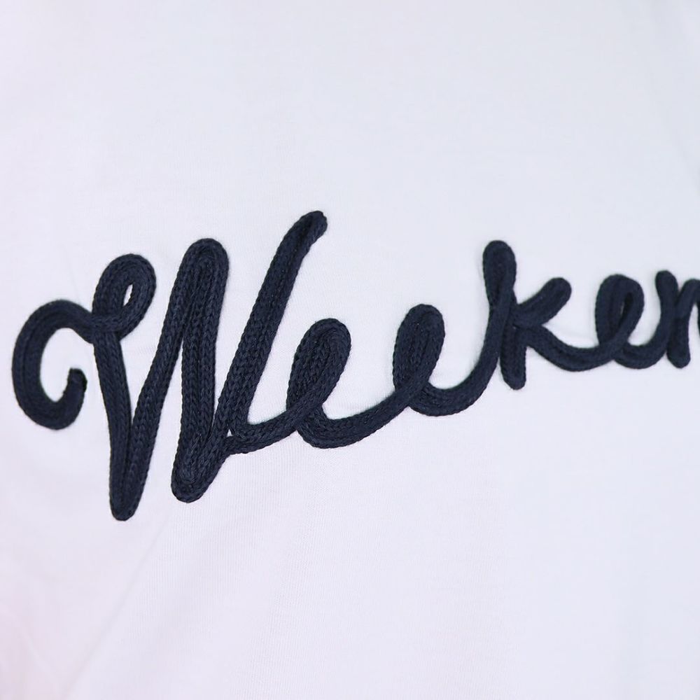 マックスマーラウィークエンド MAXMARA WEEKEND レディース 半袖 Tシャツ ロゴ OLGA 5971045206004 BIANCA SCRITTA BLUE