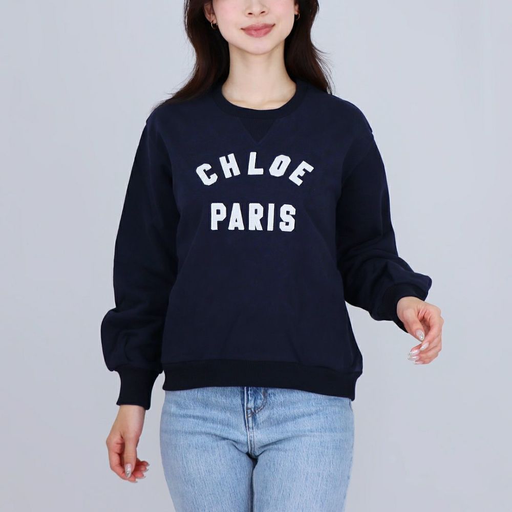 クロエ CHLOE キッズ レディース トレーナー スウェット SWEATSHIRT C20481 859 NAVY BLUE