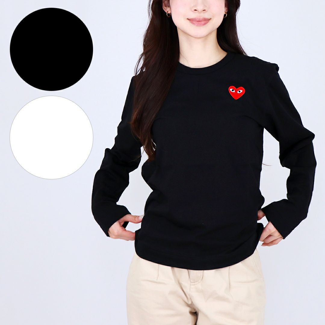 コムデギャルソン COMME DES GARCONS ユニセックス 長袖 Tシャツ PLAY プレイ AX-T118 ハート ロゴ ロンT メンズ レディース