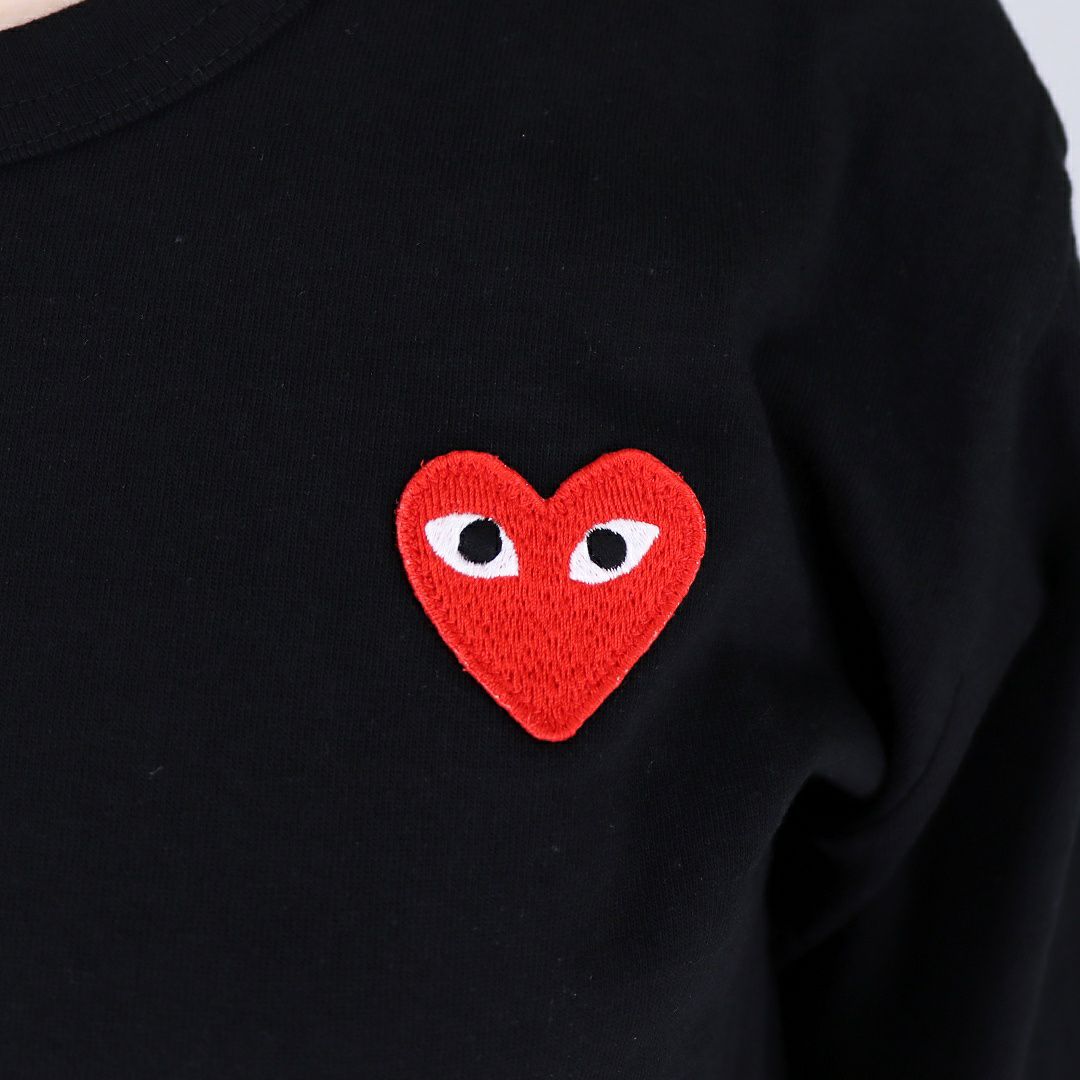 コムデギャルソン COMME DES GARCONS ユニセックス 長袖 Tシャツ PLAY プレイ AX-T118 ハート ロゴ ロンT メンズ レディース