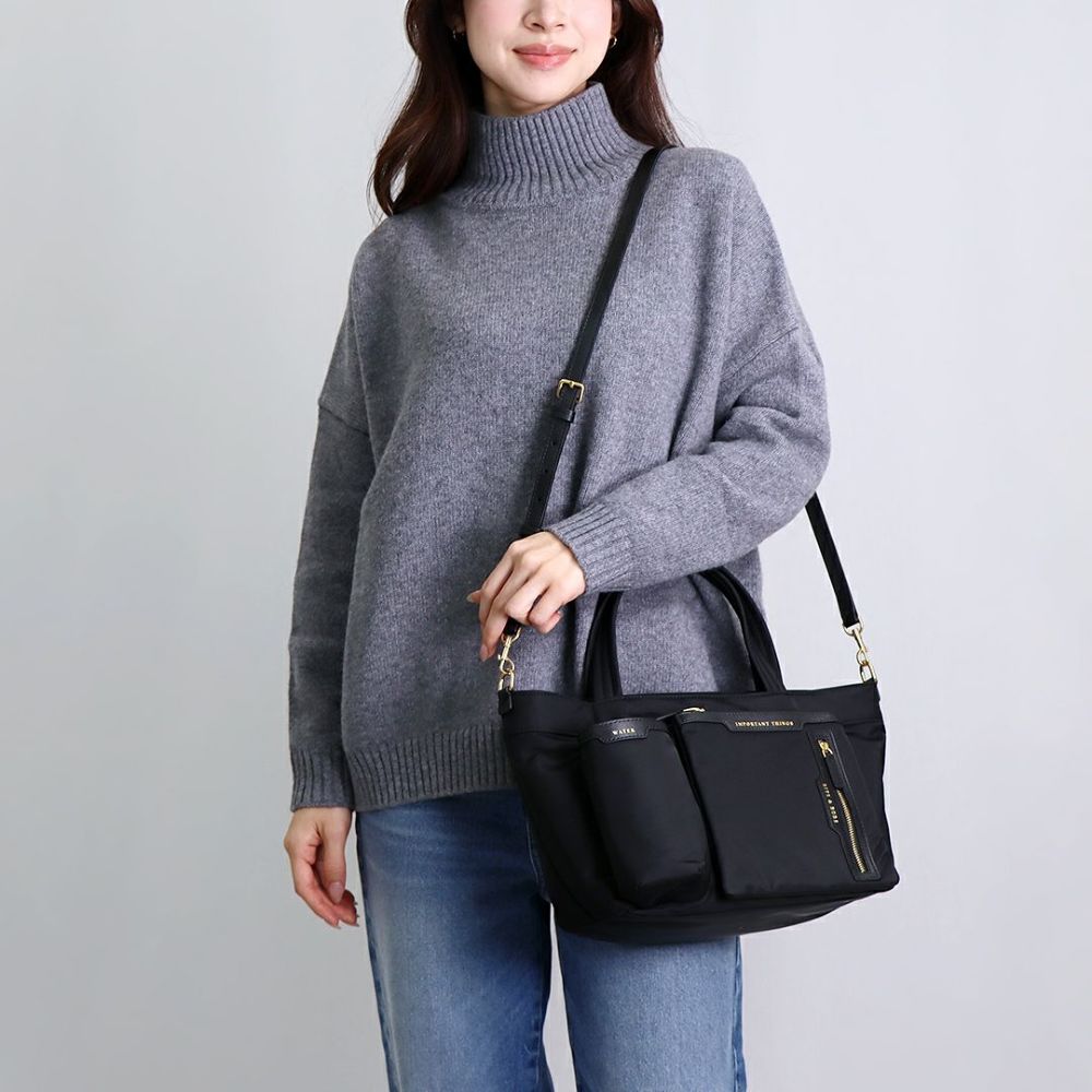 アニヤハインドマーチ ANYA HINDMARCH 2WAYバッグ トートバッグ 193474/5050925193474 BLACK ミニ マルチポーチ トート