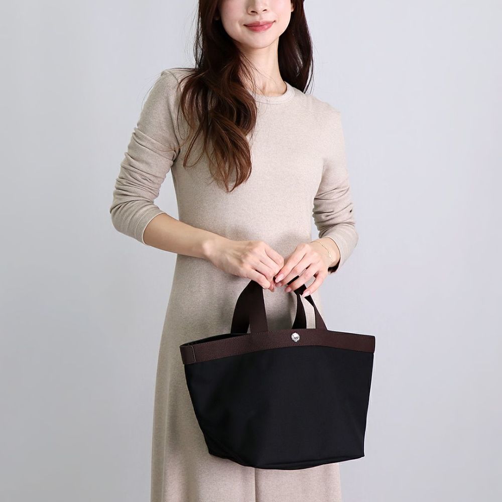 エルベシャプリエ バッグ HERVE CHAPELIER 707C コーデュラ舟型 トートバッグ（M） 09/69 0969 Noir Moka