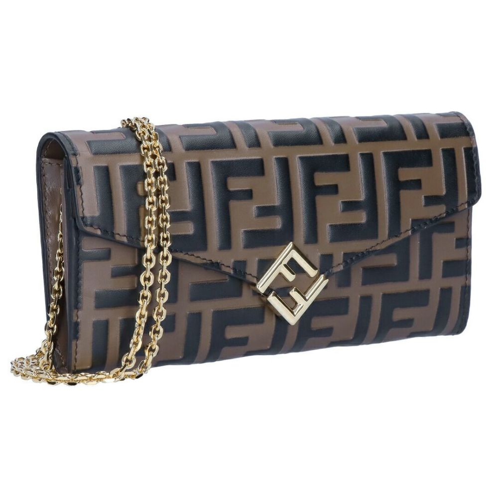 フェンディ FENDI 財布 長財布 チェーンウォレット コンチネンタルウォレット FFダイヤモンド 8M0365 ADYM F13VK BICOLOR/VIT CEYLON