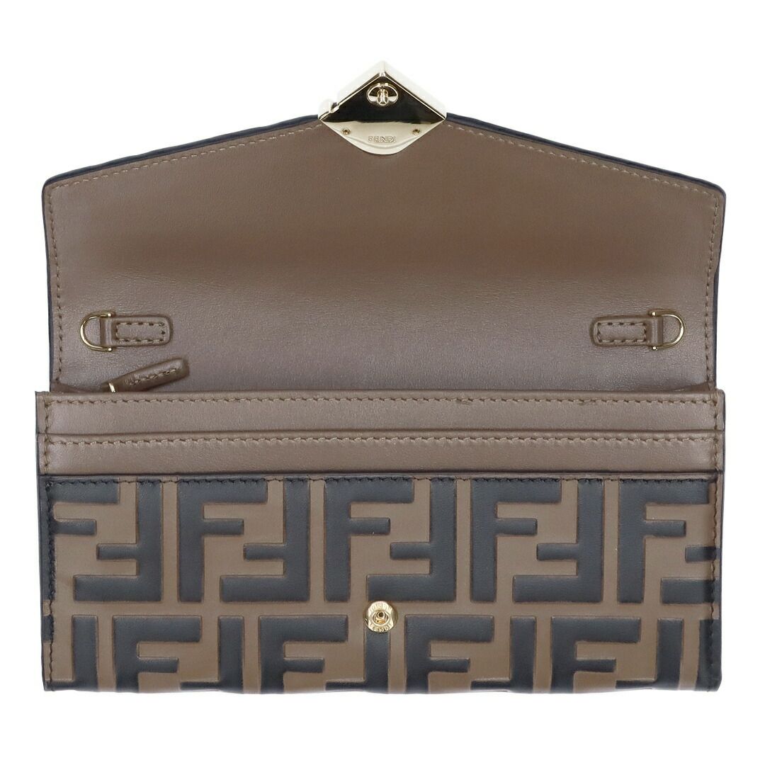 フェンディ FENDI 財布 長財布 チェーンウォレット コンチネンタルウォレット FFダイヤモンド 8M0365 ADYM F13VK BICOLOR/VIT CEYLON