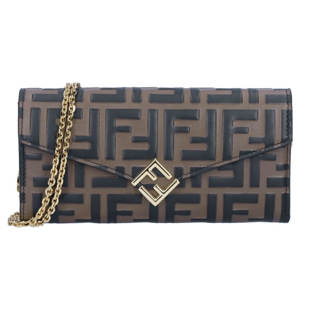 フェンディ FENDI 財布 長財布 チェーンウォレット コンチネンタルウォレット FFダイヤモンド 8M0365 ADYM F13VK BICOLOR/VIT CEYLON