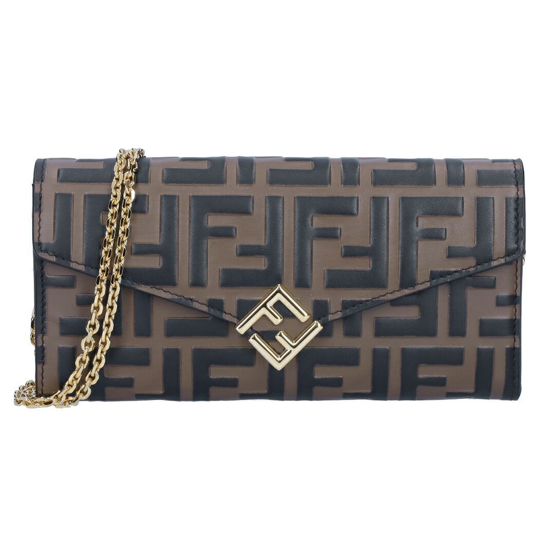 フェンディ FENDI 財布 長財布 チェーンウォレット コンチネンタルウォレット FFダイヤモンド 8M0365 ADYM F13VK BICOLOR/VIT CEYLON