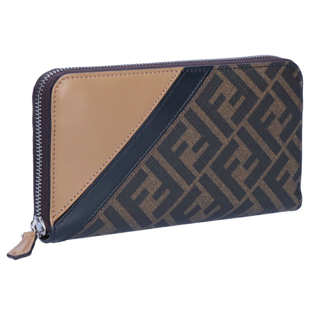 フェンディ FENDI 長財布 ダイアゴナル 7M0210 AJF8 F1EGA TAB MR+SAND+NERO+P ブラウン