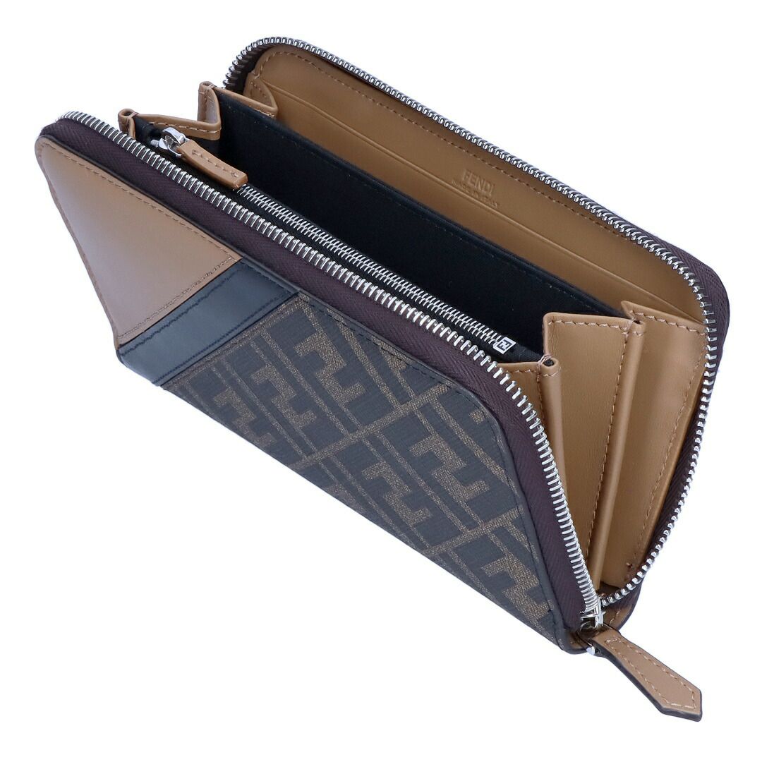 フェンディ FENDI 長財布 ダイアゴナル 7M0210 AJF8 F1EGA TAB MR+SAND+NERO+P ブラウン