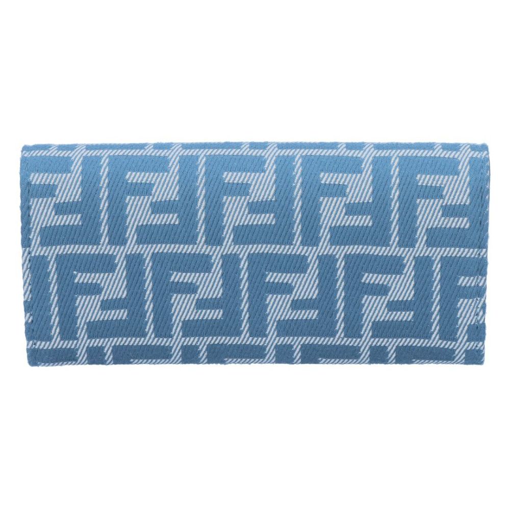 フェンディ FENDI 長財布 チェーンウォレット DENIM ブルーデニム調FFジャカード 8M0365 AUNJ F1SKL CARF WHITE BLUE+