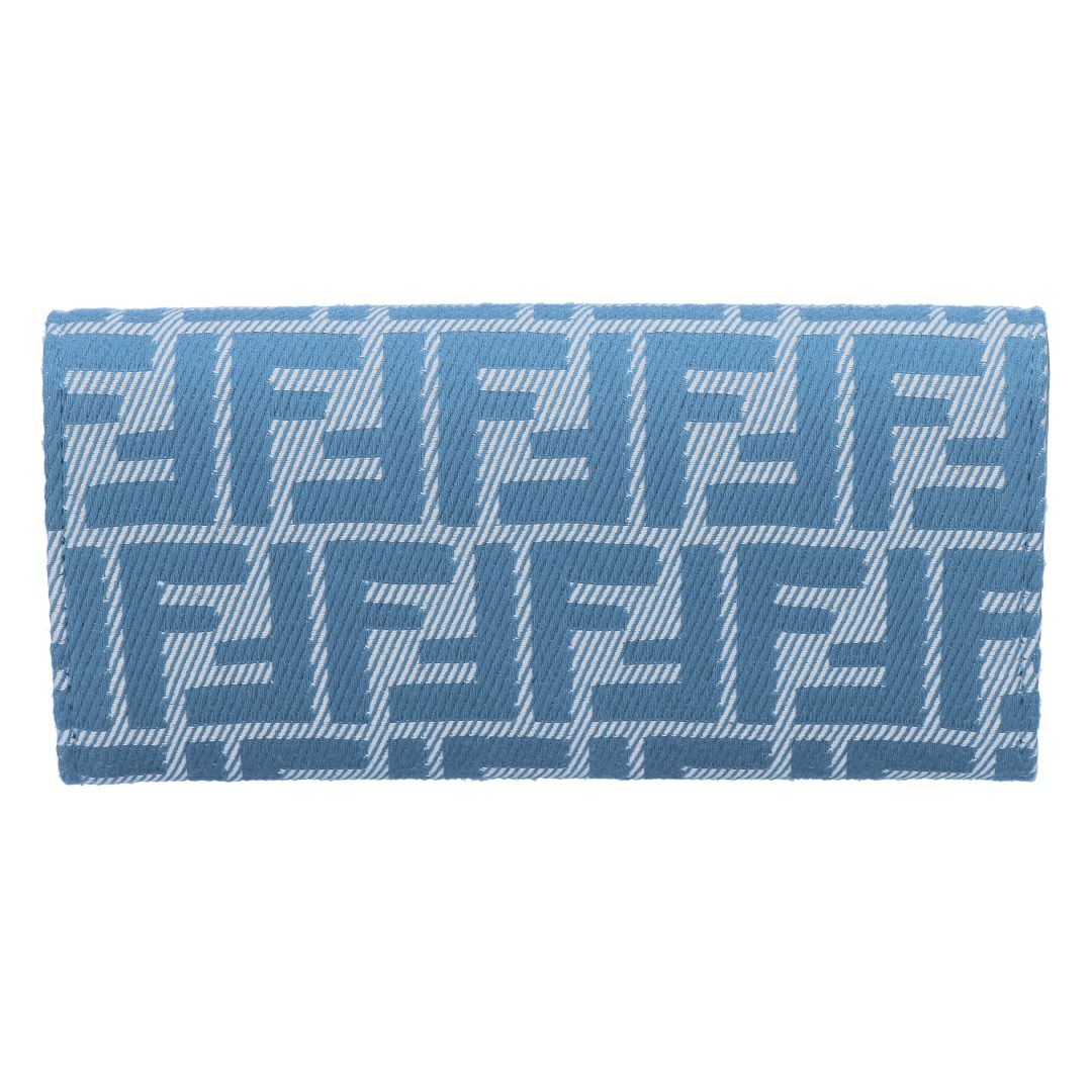 フェンディ FENDI 長財布 チェーンウォレット DENIM ブルーデニム調FFジャカード 8M0365 AUNJ F1SKL CARF WHITE BLUE+
