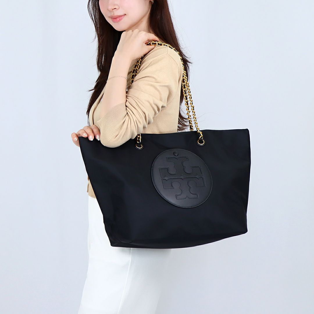 トリーバーチ TORY BURCH トートバッグ ELLA CHAIIN TOTE 152313 001 BLACK