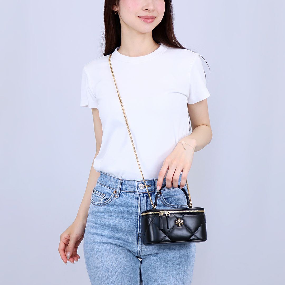トリーバーチ TORY BURCH 2WAYバッグ KIRA DIAMOND QUILT VANITY CASE 164986 001 BLACK