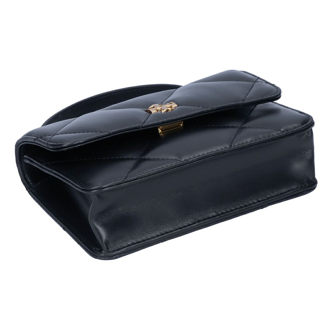 トリーバーチ TORY BURCH 長財布 チェーンウォレット ショルダーバッグ KIRA DIAMOND QUILT MINITOP HANDLE CHAIN WALEET 158326 001 BLACK