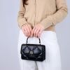 トリーバーチ TORY BURCH 長財布 チェーンウォレット ショルダーバッグ KIRA DIAMOND QUILT MINITOP HANDLE CHAIN WALEET 158326 001 BLACK