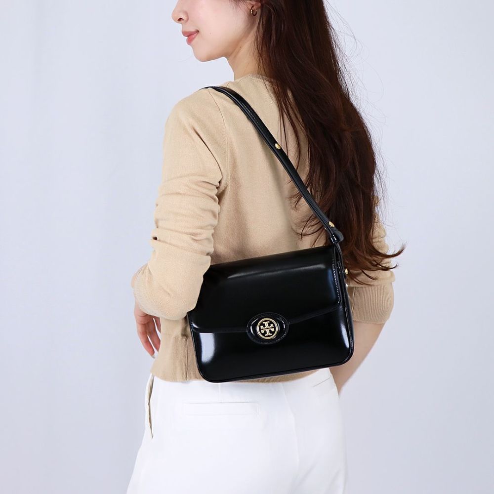 トリーバーチ TORY BURCH ショルダーバッグ ROBINSON SPAZZOLATO CONVERTIBLE SHOULDER 143122 001 BLACK