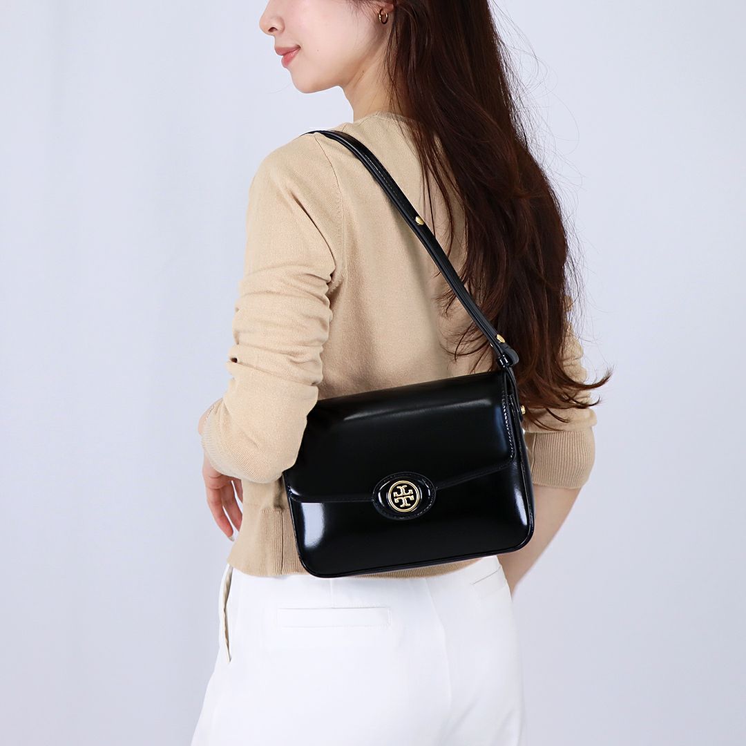 トリーバーチ TORY BURCH ショルダーバッグ ROBINSON SPAZZOLATO CONVERTIBLE SHOULDER 143122 001 BLACK