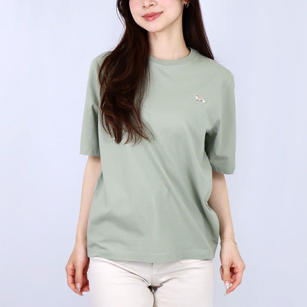 メゾンキツネ MAISON KITSUNE レディース半袖 Tシャツ BABY FOX PATCH COMFOR OW00107KJ0008 0094 COURT GREEN